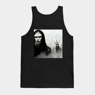 Fierce Viking man leading his people into the forest. Tank Top